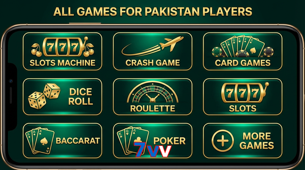 Main screen of 7Vv games page for PK players